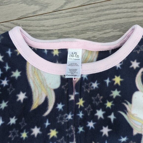 Girls Navy Unicorn Onesie Pajamas - Size 10-12 NWT - Picture 3 of 4